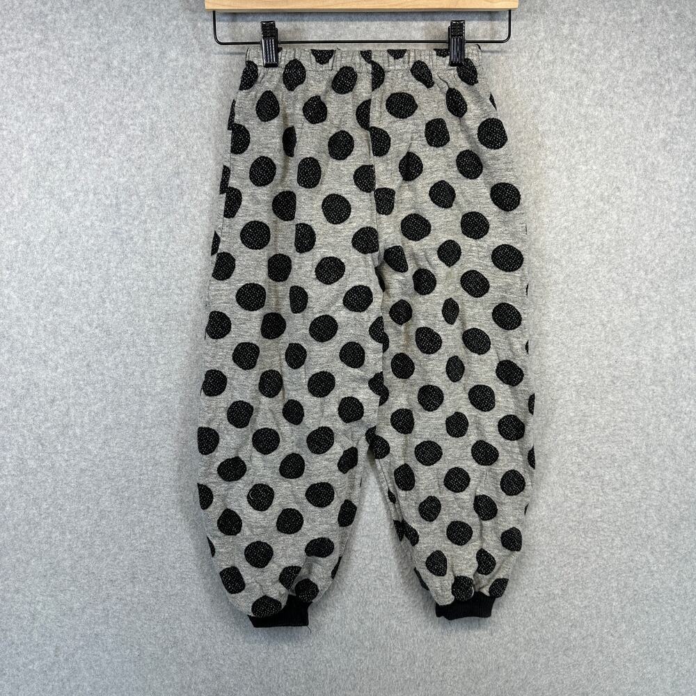 Malina Sweatpants Kids Girls Size 10 Gray Black Polka Dot 100% Cotton Pull On - Picture 2 of 12